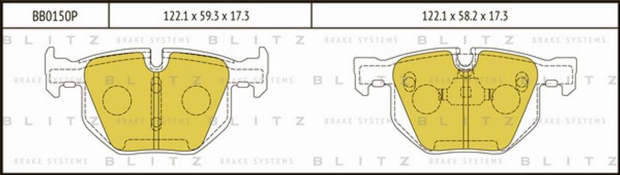 Blitz BB0150P - Kit de plaquettes de frein, frein à disque cwaw.fr