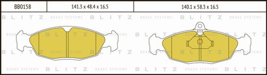 Blitz BB0158 - Kit de plaquettes de frein, frein à disque cwaw.fr