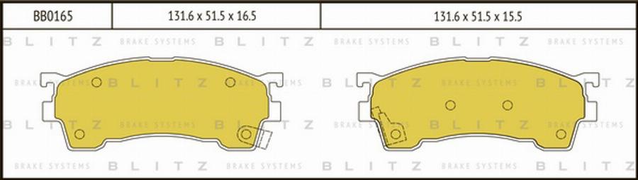 Blitz BB0165 - Kit de plaquettes de frein, frein à disque cwaw.fr