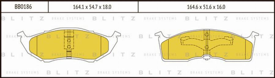 Blitz BB0186 - Kit de plaquettes de frein, frein à disque cwaw.fr