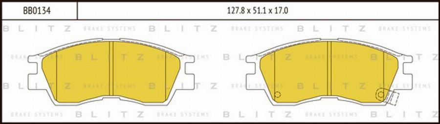 Blitz BB0134 - Kit de plaquettes de frein, frein à disque cwaw.fr