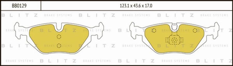 Blitz BB0129 - Kit de plaquettes de frein, frein à disque cwaw.fr