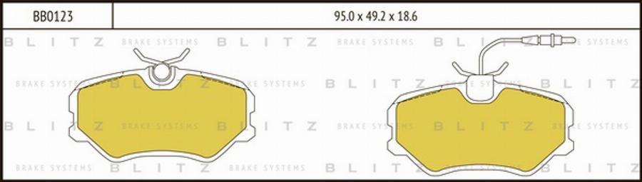 Blitz BB0123 - Kit de plaquettes de frein, frein à disque cwaw.fr