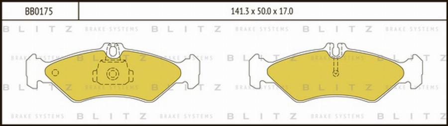 Blitz BB0175 - Kit de plaquettes de frein, frein à disque cwaw.fr