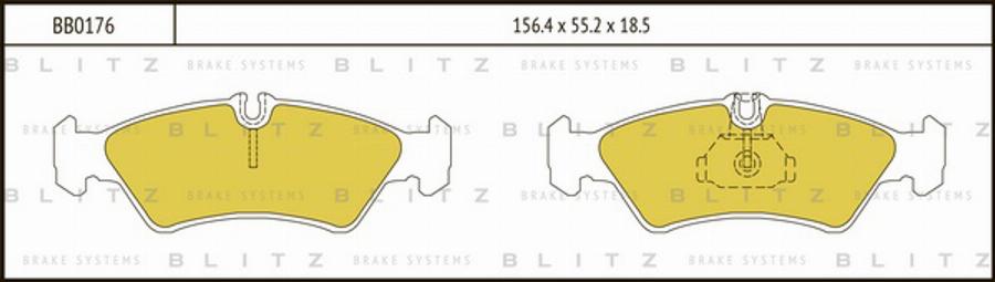 Blitz BB0176 - Kit de plaquettes de frein, frein à disque cwaw.fr