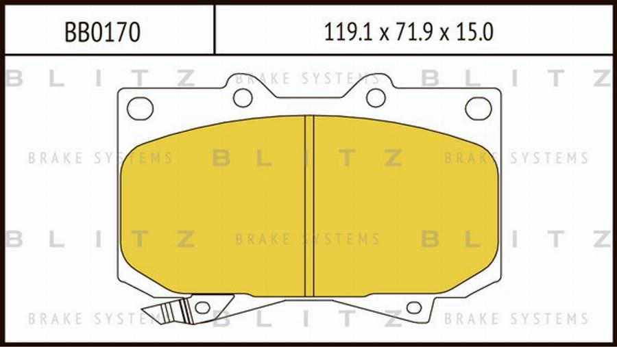 Blitz BB0170 - Kit de plaquettes de frein, frein à disque cwaw.fr