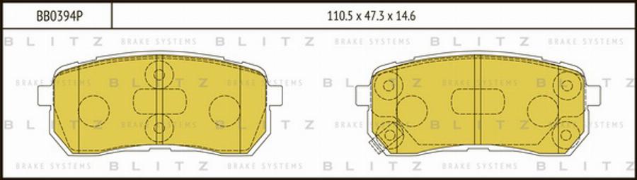 Blitz BB0394P - Kit de plaquettes de frein, frein à disque cwaw.fr