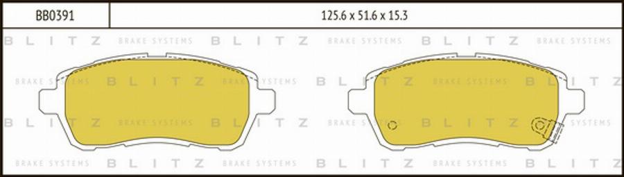 Blitz BB0391 - Kit de plaquettes de frein, frein à disque cwaw.fr