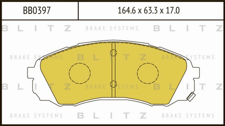 Blitz BB0397 - Kit de plaquettes de frein, frein à disque cwaw.fr