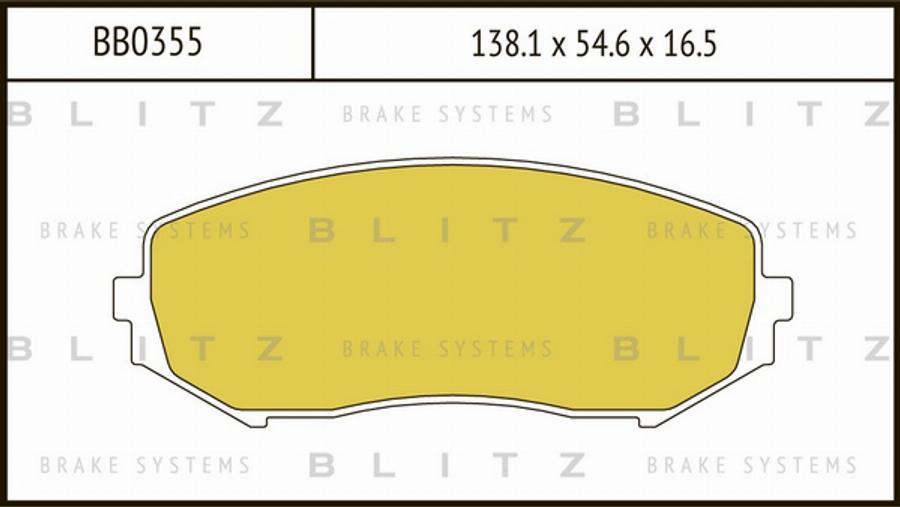 Blitz BB0355 - Kit de plaquettes de frein, frein à disque cwaw.fr