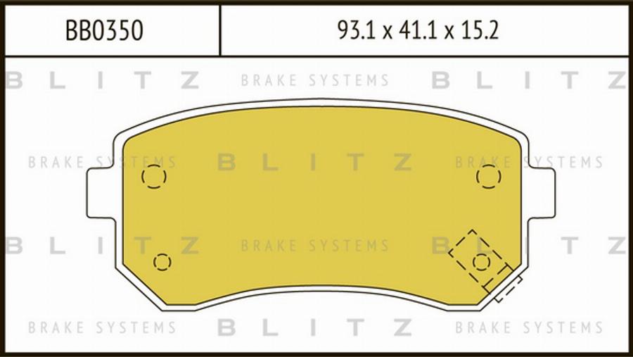 Blitz BB0350 - Kit de plaquettes de frein, frein à disque cwaw.fr