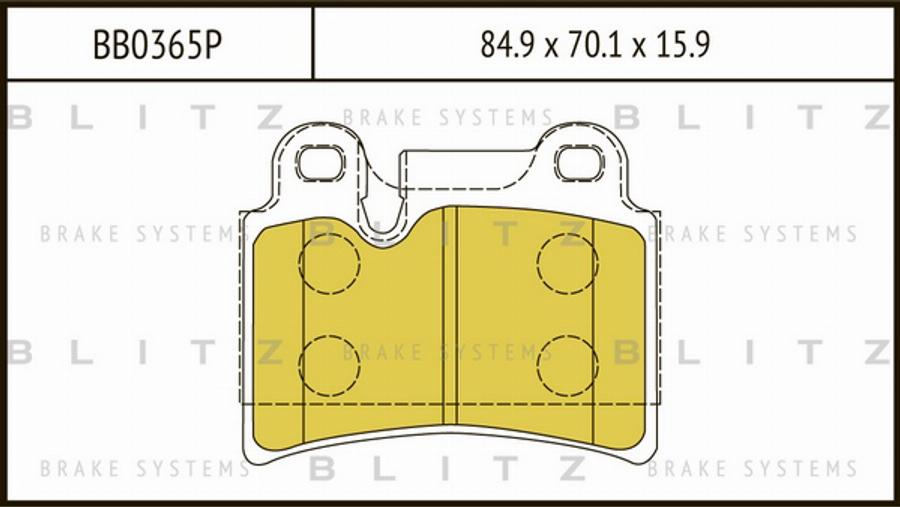 Blitz BB0365P - Kit de plaquettes de frein, frein à disque cwaw.fr