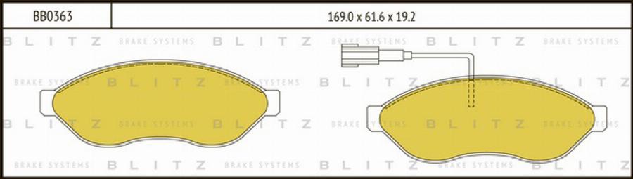 Blitz BB0363 - Kit de plaquettes de frein, frein à disque cwaw.fr