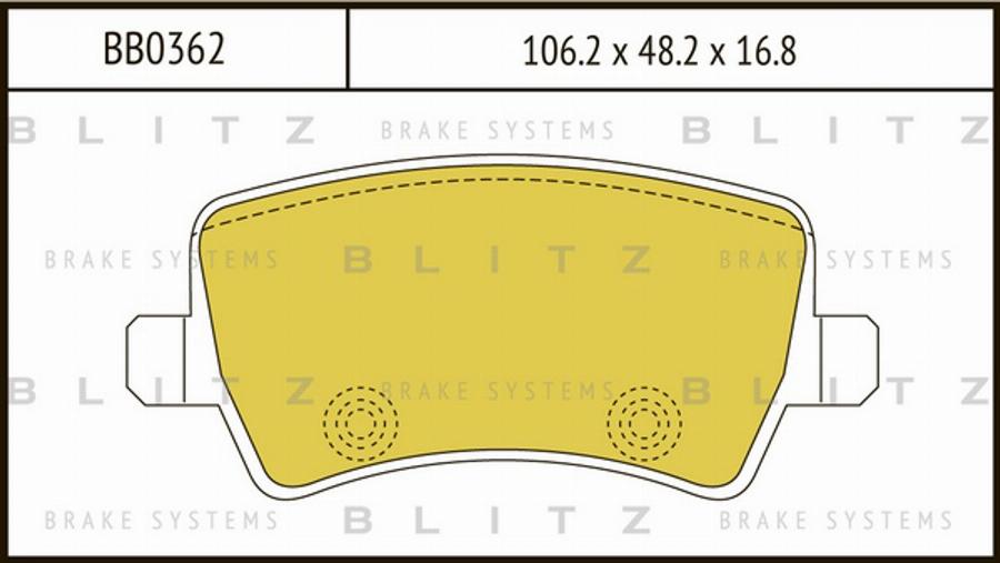 Blitz BB0362 - Kit de plaquettes de frein, frein à disque cwaw.fr