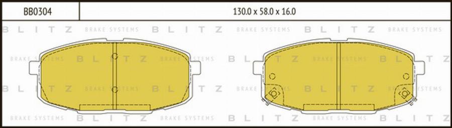 Blitz BB0304 - Kit de plaquettes de frein, frein à disque cwaw.fr