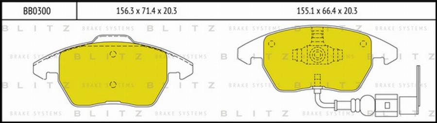 Blitz BB0300 - Kit de plaquettes de frein, frein à disque cwaw.fr