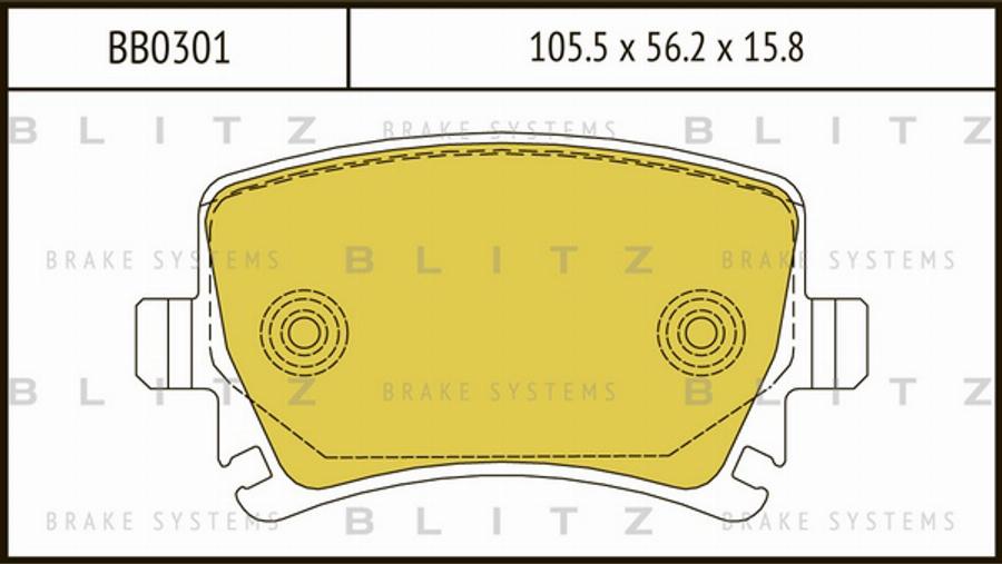 Blitz BB0301 - Kit de plaquettes de frein, frein à disque cwaw.fr