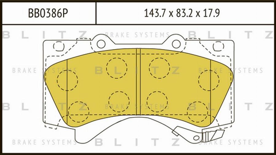 Blitz BB0386P - Kit de plaquettes de frein, frein à disque cwaw.fr