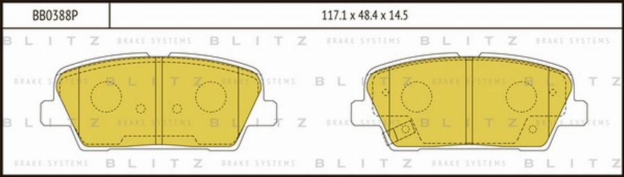 Blitz BB0388P - Kit de plaquettes de frein, frein à disque cwaw.fr