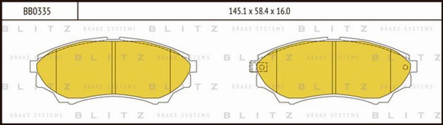 Blitz BB0335 - Kit de plaquettes de frein, frein à disque cwaw.fr