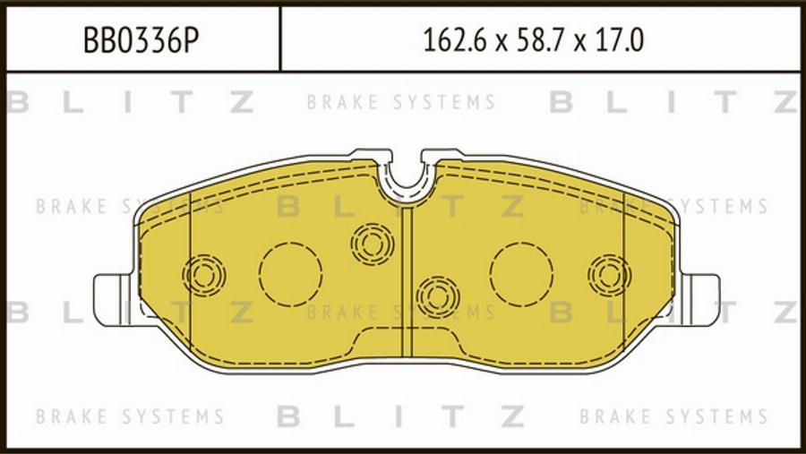 Blitz BB0336P - Kit de plaquettes de frein, frein à disque cwaw.fr