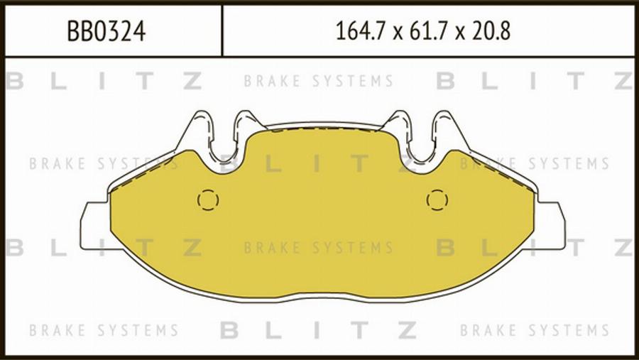 Blitz BB0324 - Kit de plaquettes de frein, frein à disque cwaw.fr