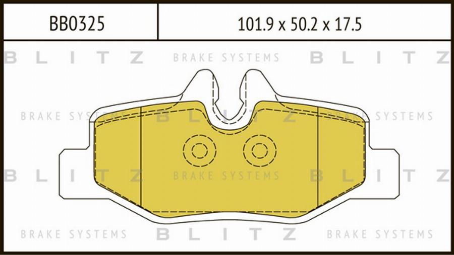 Blitz BB0325 - Kit de plaquettes de frein, frein à disque cwaw.fr