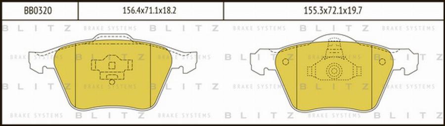 Blitz BB0320 - Kit de plaquettes de frein, frein à disque cwaw.fr