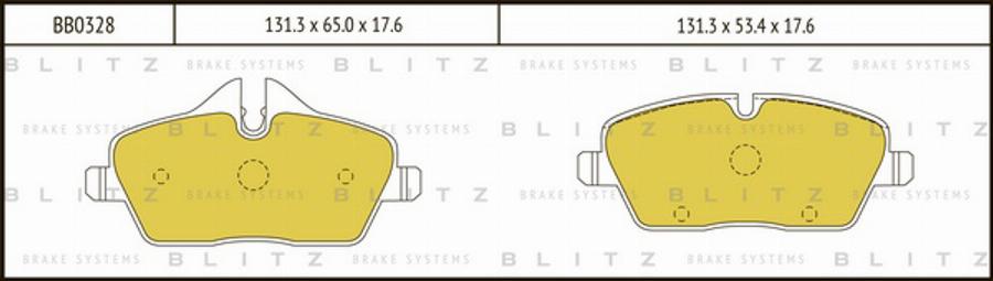 Blitz BB0328 - Kit de plaquettes de frein, frein à disque cwaw.fr