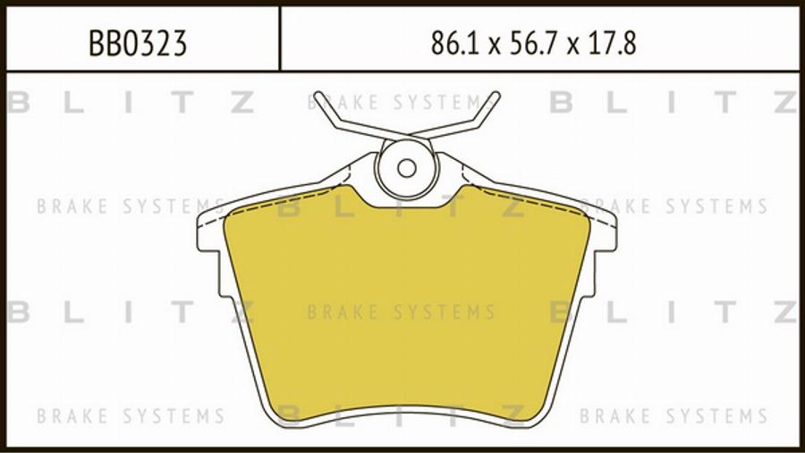 Blitz BB0323 - Kit de plaquettes de frein, frein à disque cwaw.fr