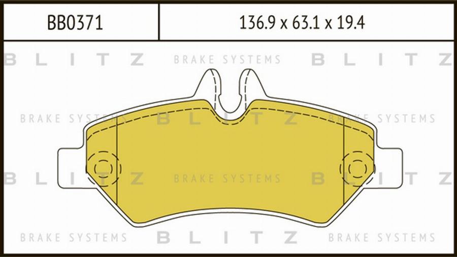 Blitz BB0371 - Kit de plaquettes de frein, frein à disque cwaw.fr