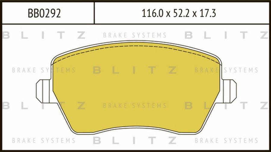 Blitz BB0292 - Kit de plaquettes de frein, frein à disque cwaw.fr