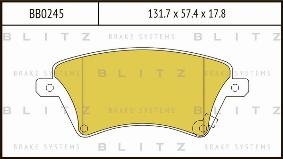 Blitz BB0245 - Kit de plaquettes de frein, frein à disque cwaw.fr