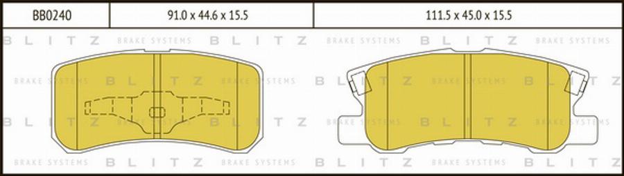 Blitz BB0240 - Kit de plaquettes de frein, frein à disque cwaw.fr