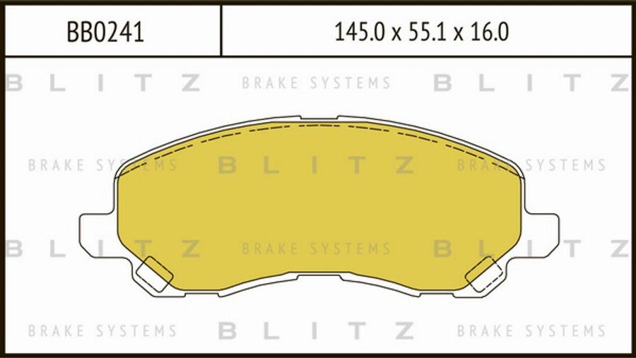 Blitz BB0241 - Kit de plaquettes de frein, frein à disque cwaw.fr