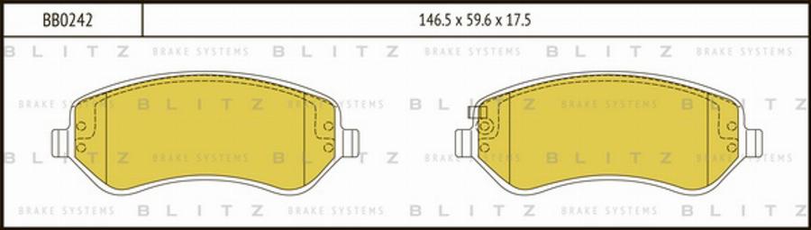 Blitz BB0242 - Kit de plaquettes de frein, frein à disque cwaw.fr