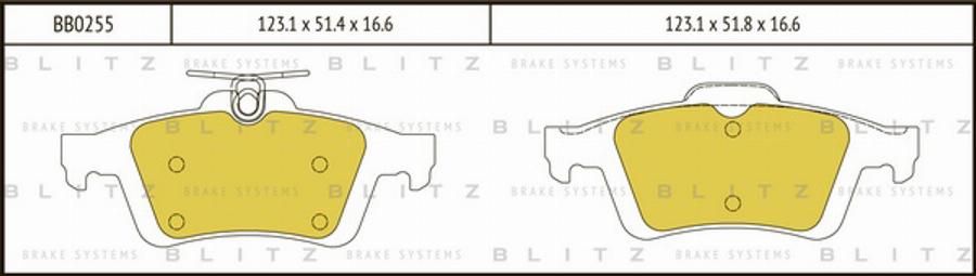 Blitz BB0255 - Kit de plaquettes de frein, frein à disque cwaw.fr