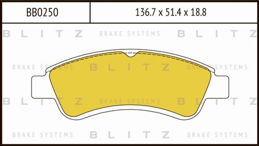 Blitz BB0250 - Kit de plaquettes de frein, frein à disque cwaw.fr