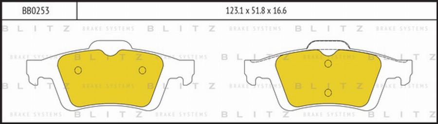 Blitz BB0253 - Kit de plaquettes de frein, frein à disque cwaw.fr