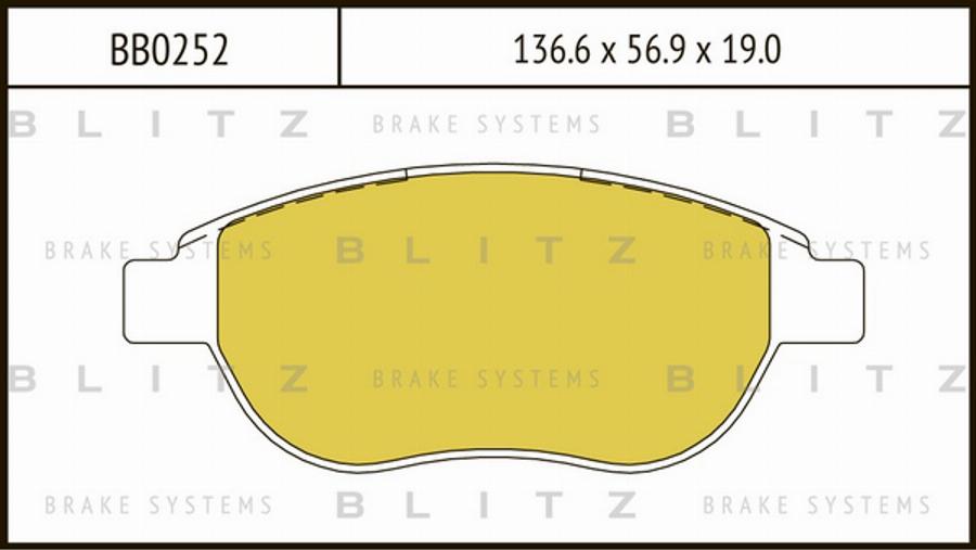 Blitz BB0252 - Kit de plaquettes de frein, frein à disque cwaw.fr