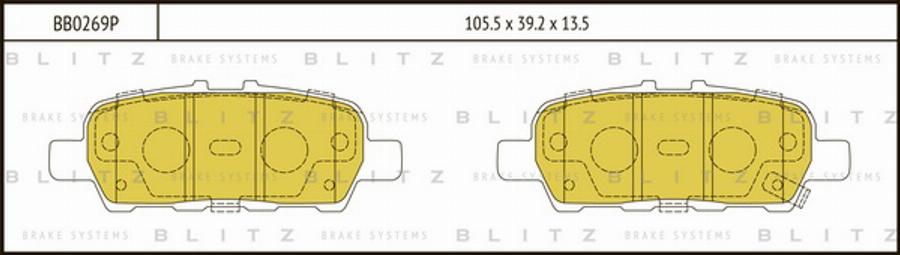 Blitz BB0269P - Kit de plaquettes de frein, frein à disque cwaw.fr