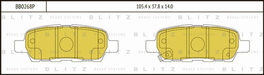 Blitz BB0268P - Kit de plaquettes de frein, frein à disque cwaw.fr