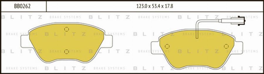 Blitz BB0262 - Kit de plaquettes de frein, frein à disque cwaw.fr