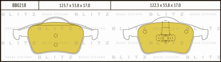 Blitz BB0218 - Kit de plaquettes de frein, frein à disque cwaw.fr