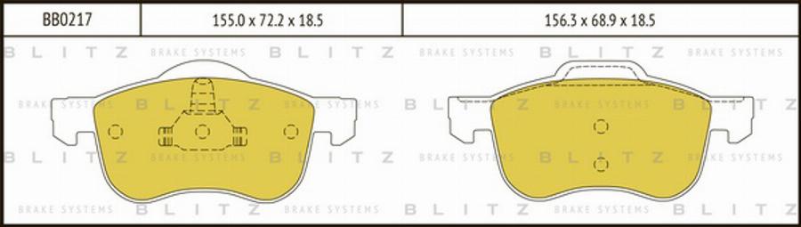 Blitz BB0217 - Kit de plaquettes de frein, frein à disque cwaw.fr