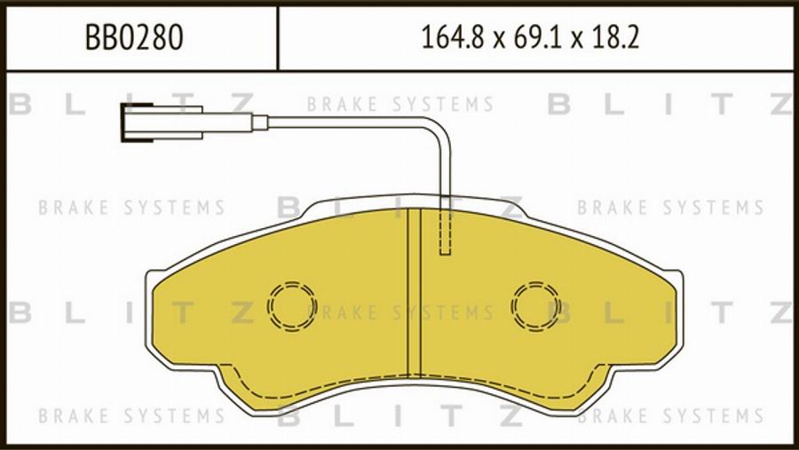 Blitz BB0280 - Kit de plaquettes de frein, frein à disque cwaw.fr