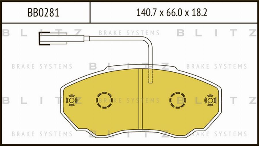 Blitz BB0281 - Kit de plaquettes de frein, frein à disque cwaw.fr