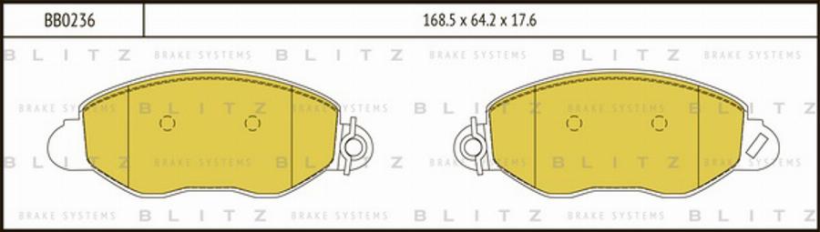 Blitz BB0236 - Kit de plaquettes de frein, frein à disque cwaw.fr