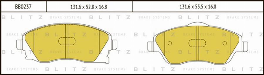 Blitz BB0237 - Kit de plaquettes de frein, frein à disque cwaw.fr