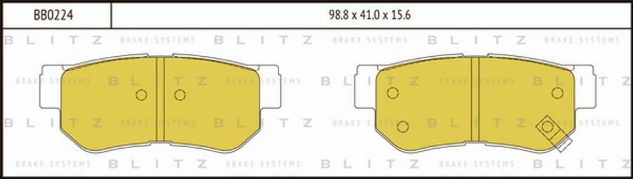 Blitz BB0224 - Kit de plaquettes de frein, frein à disque cwaw.fr